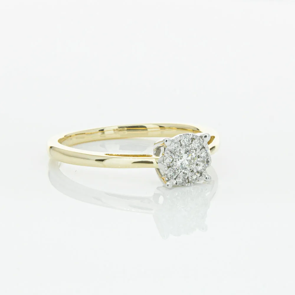 14ct Yellow Gold Diamond Coronet Ring