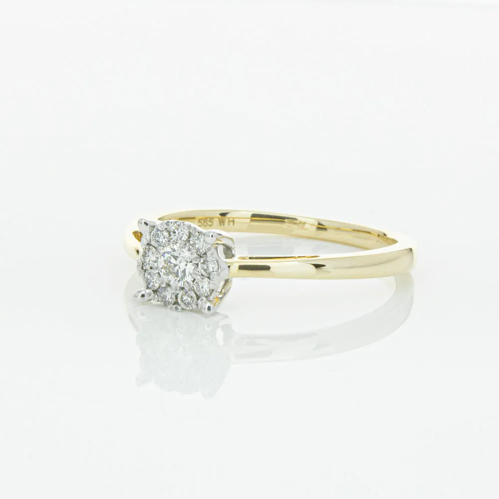 14ct Yellow Gold Diamond Coronet Ring