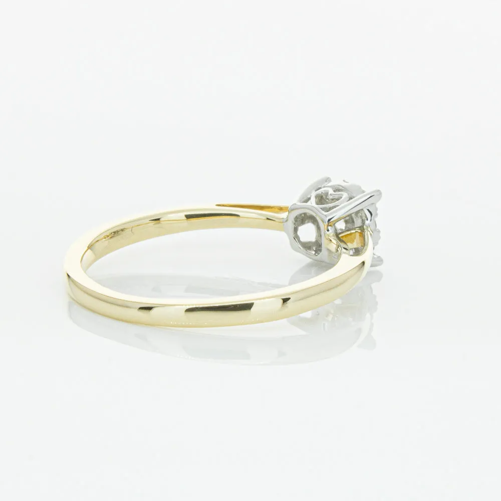 14ct Yellow Gold Diamond Coronet Ring