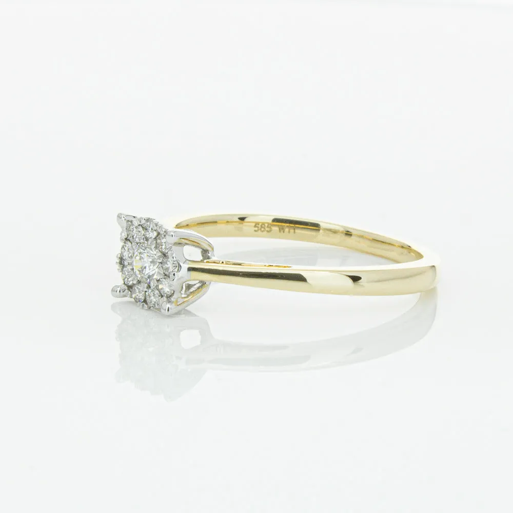 14ct Yellow Gold Diamond Coronet Ring