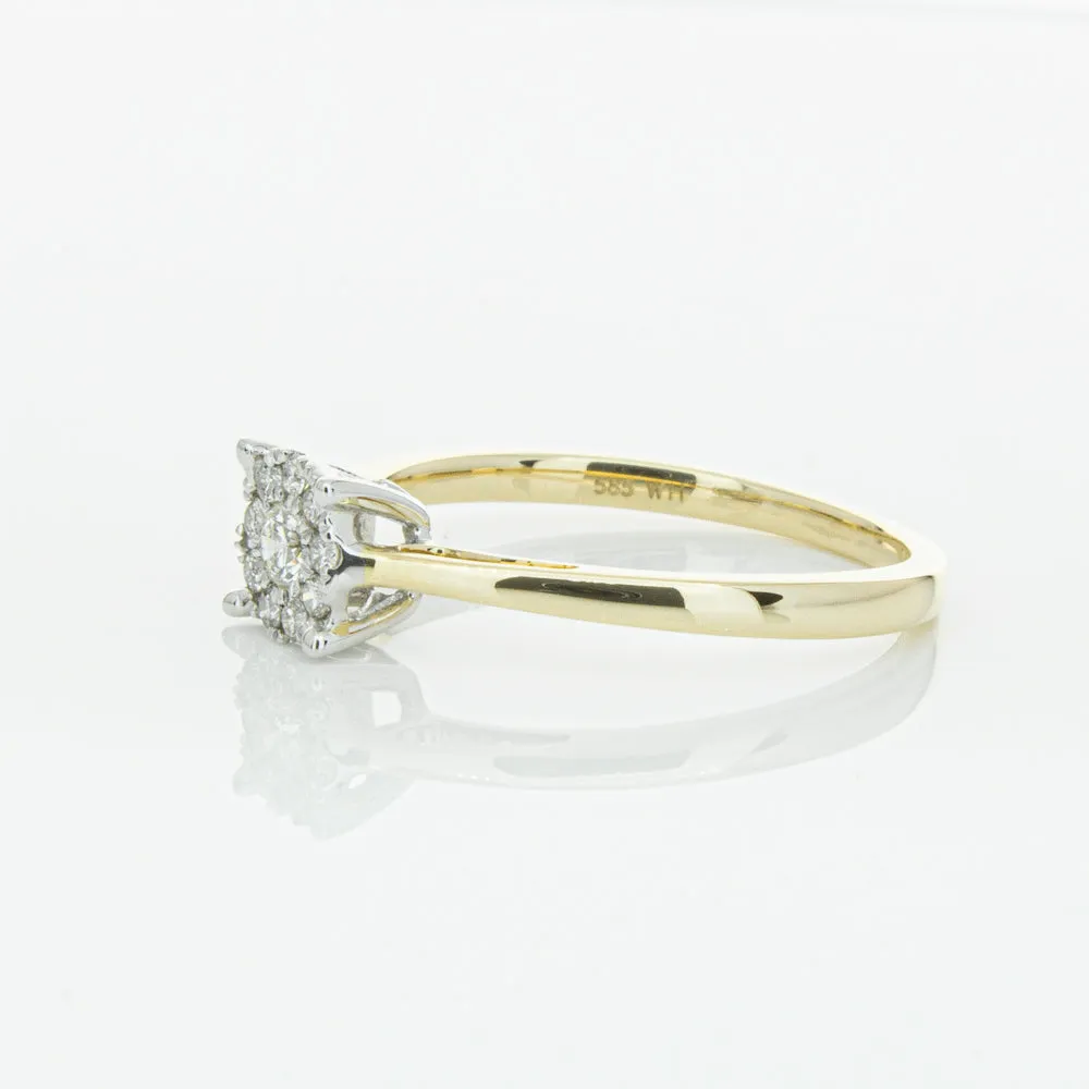 14ct Yellow Gold Diamond Coronet Ring