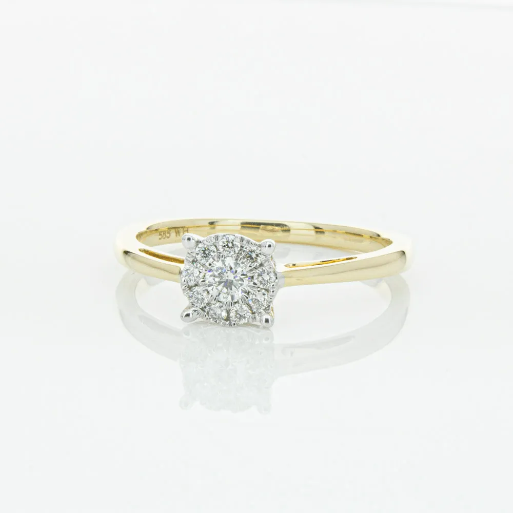 14ct Yellow Gold Diamond Coronet Ring