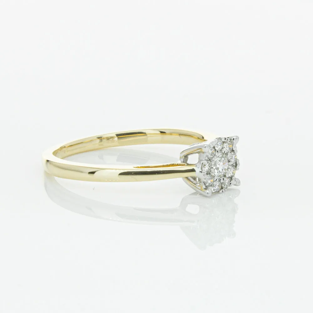 14ct Yellow Gold Diamond Coronet Ring