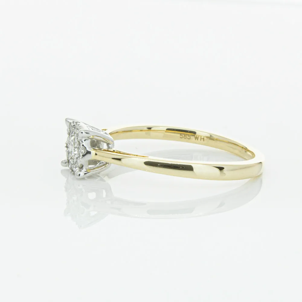 14ct Yellow Gold Diamond Coronet Ring