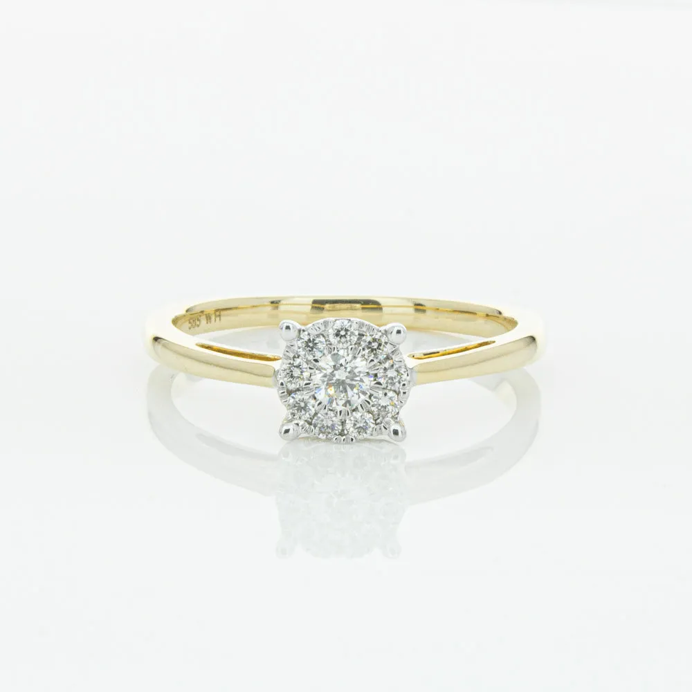 14ct Yellow Gold Diamond Coronet Ring