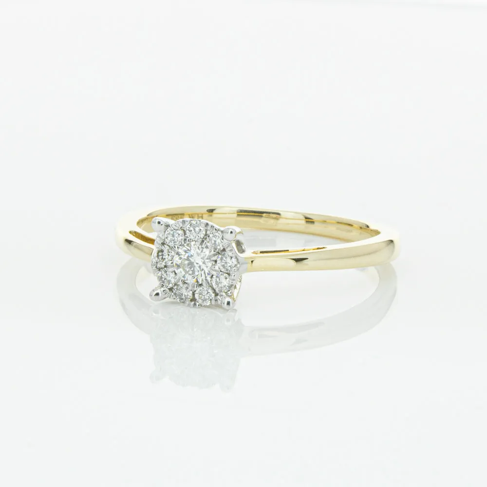 14ct Yellow Gold Diamond Coronet Ring