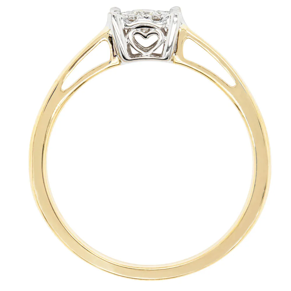 14ct Yellow Gold Diamond Coronet Ring