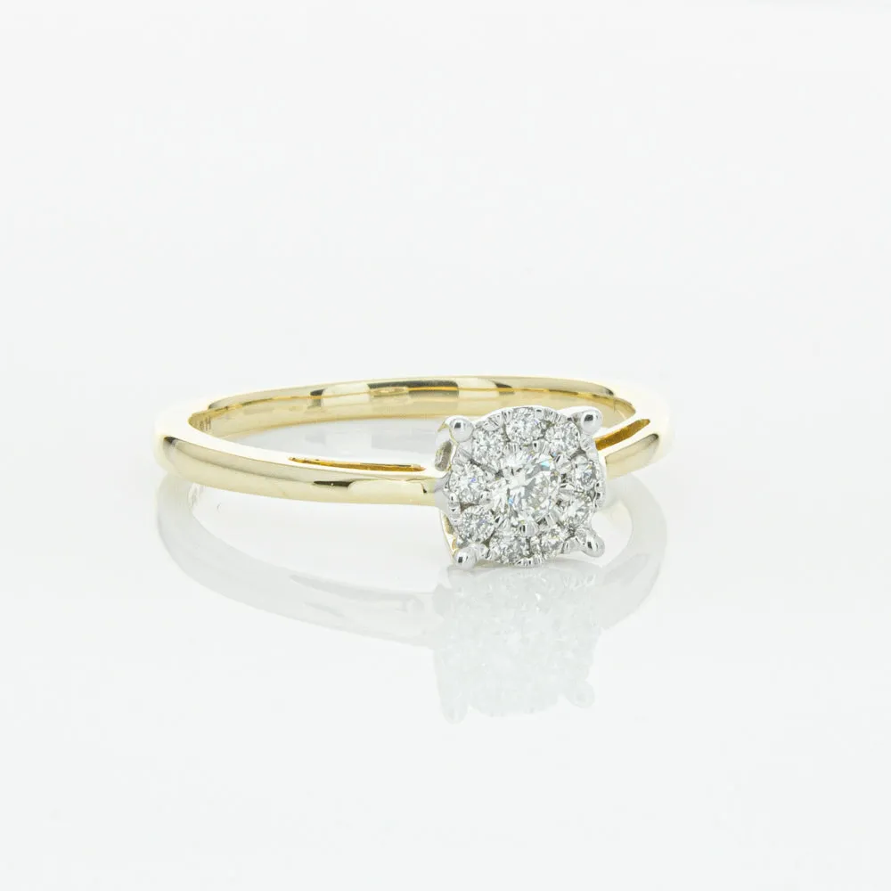 14ct Yellow Gold Diamond Coronet Ring