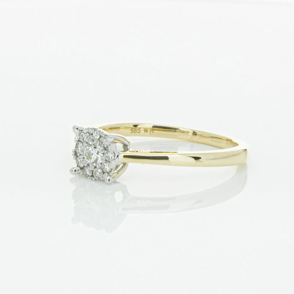 14ct Yellow Gold Diamond Coronet Ring