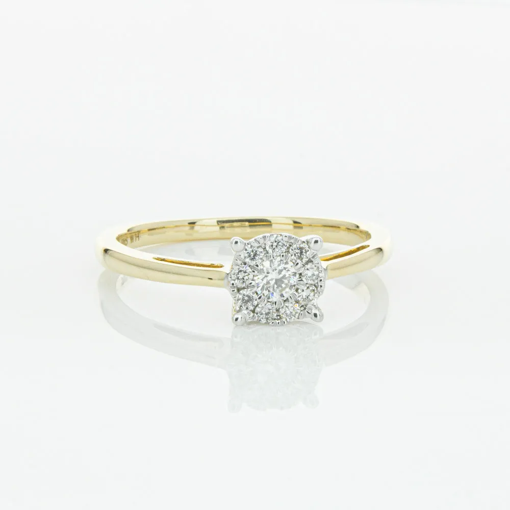 14ct Yellow Gold Diamond Coronet Ring