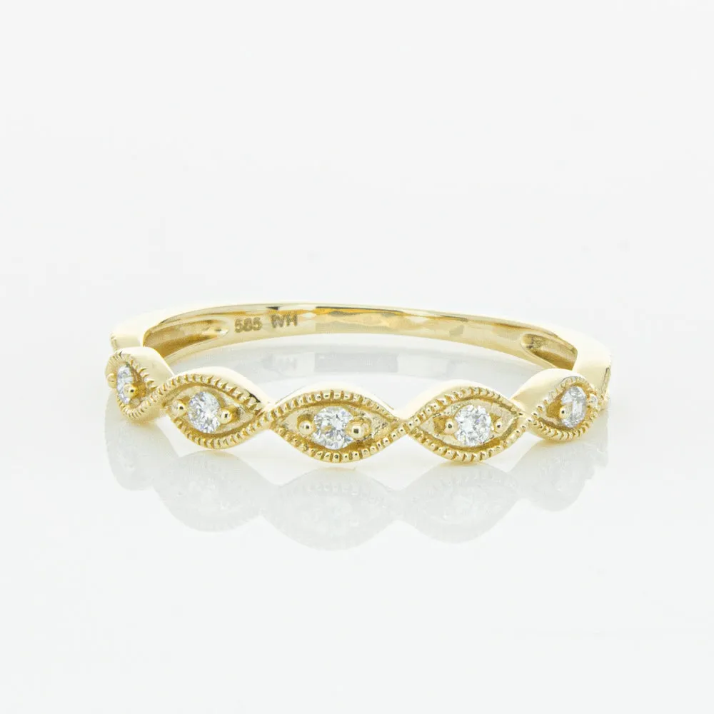 14ct Yellow Gold Diamond Rapunzel Band