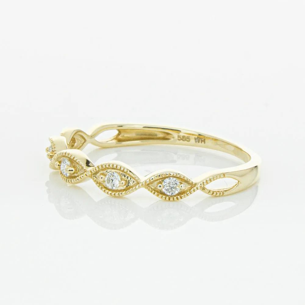 14ct Yellow Gold Diamond Rapunzel Band