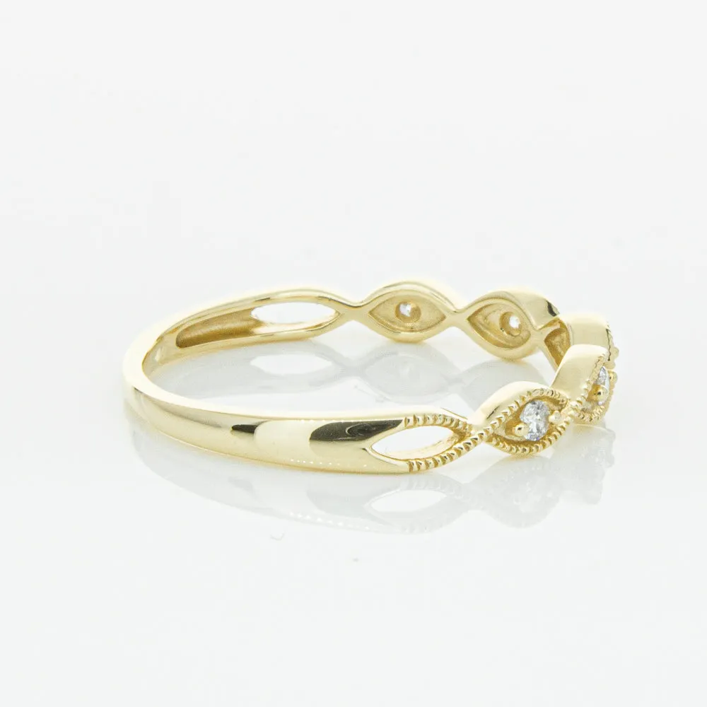 14ct Yellow Gold Diamond Rapunzel Band