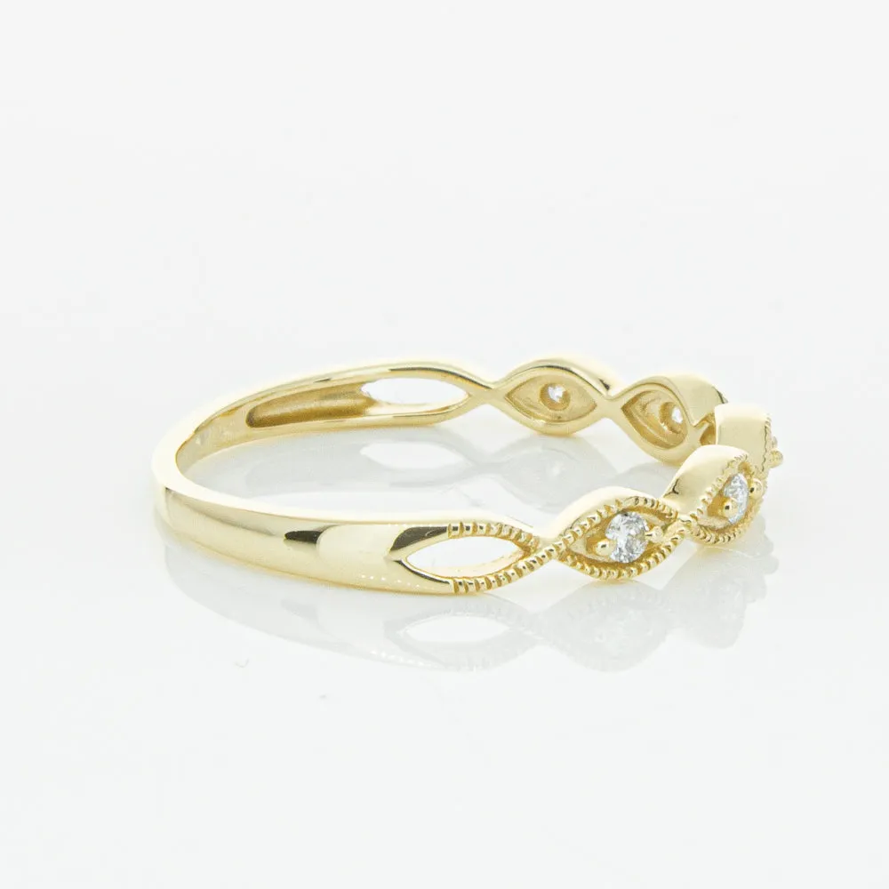 14ct Yellow Gold Diamond Rapunzel Band
