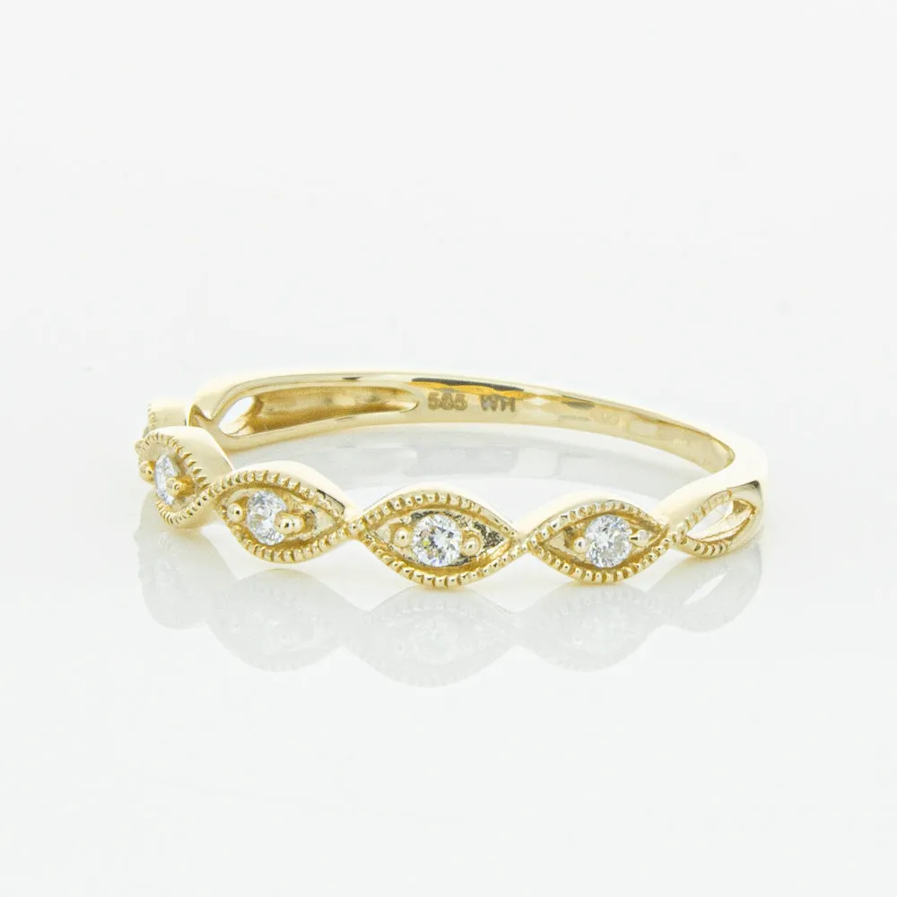 14ct Yellow Gold Diamond Rapunzel Band