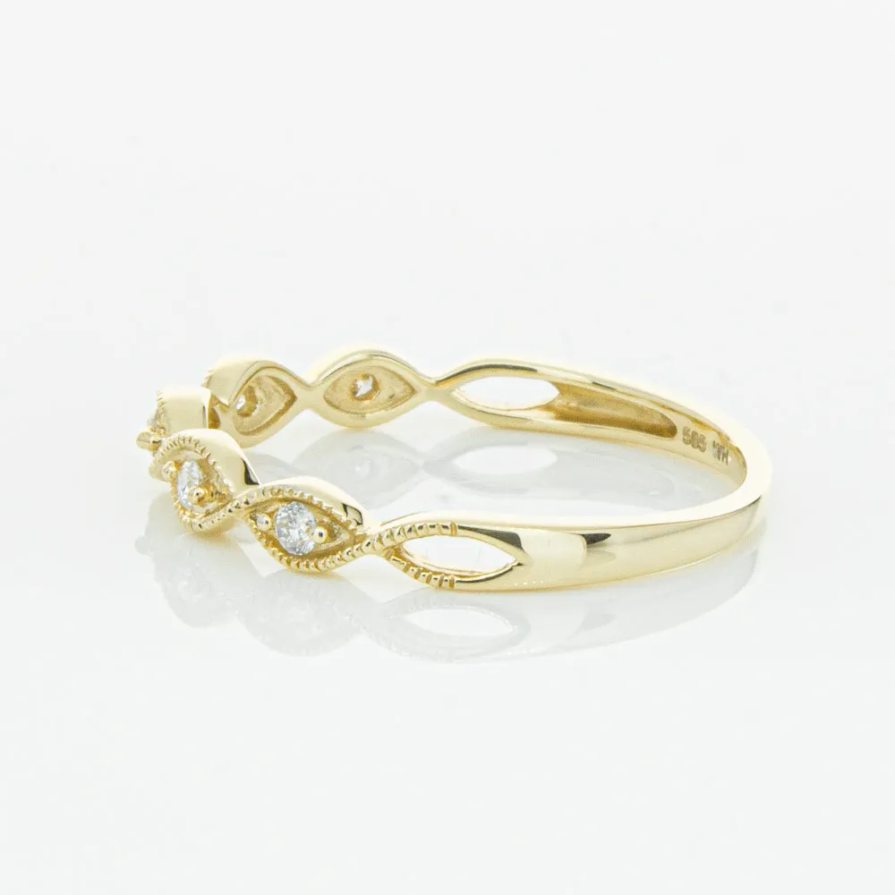 14ct Yellow Gold Diamond Rapunzel Band