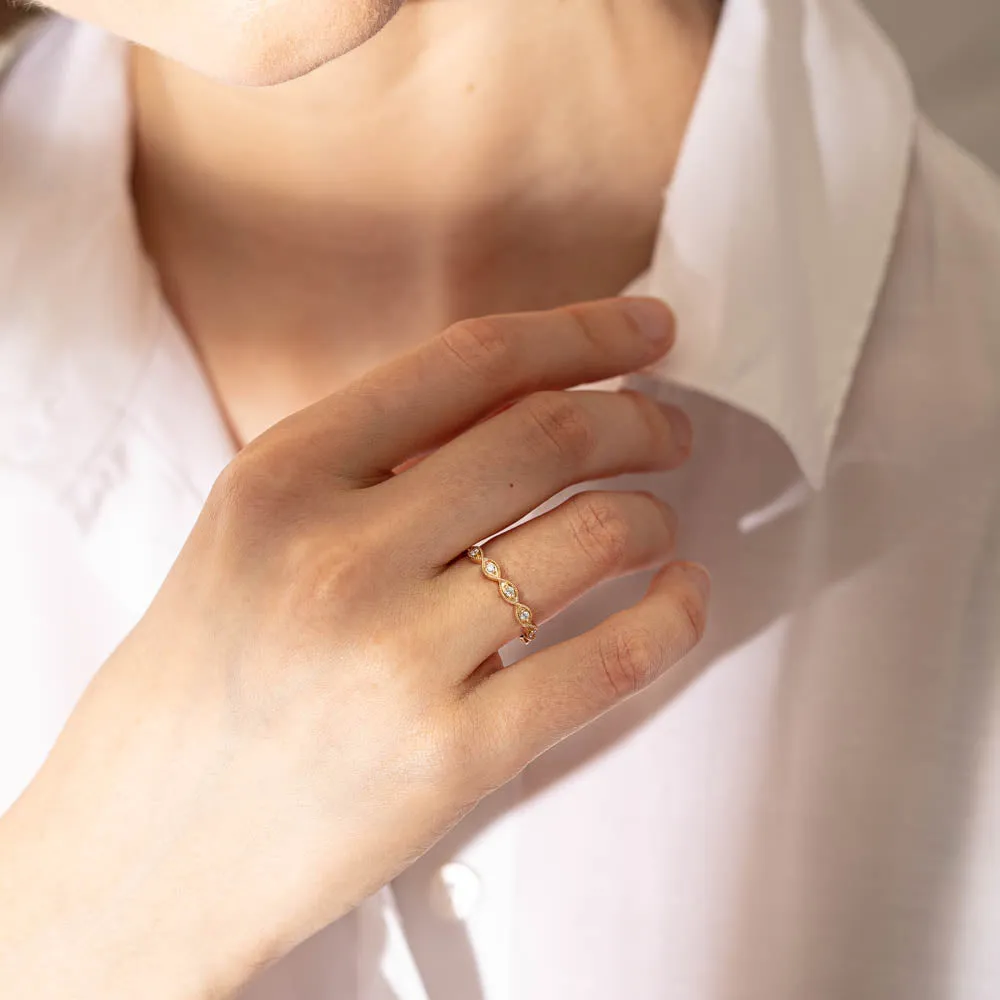 14ct Yellow Gold Diamond Rapunzel Band