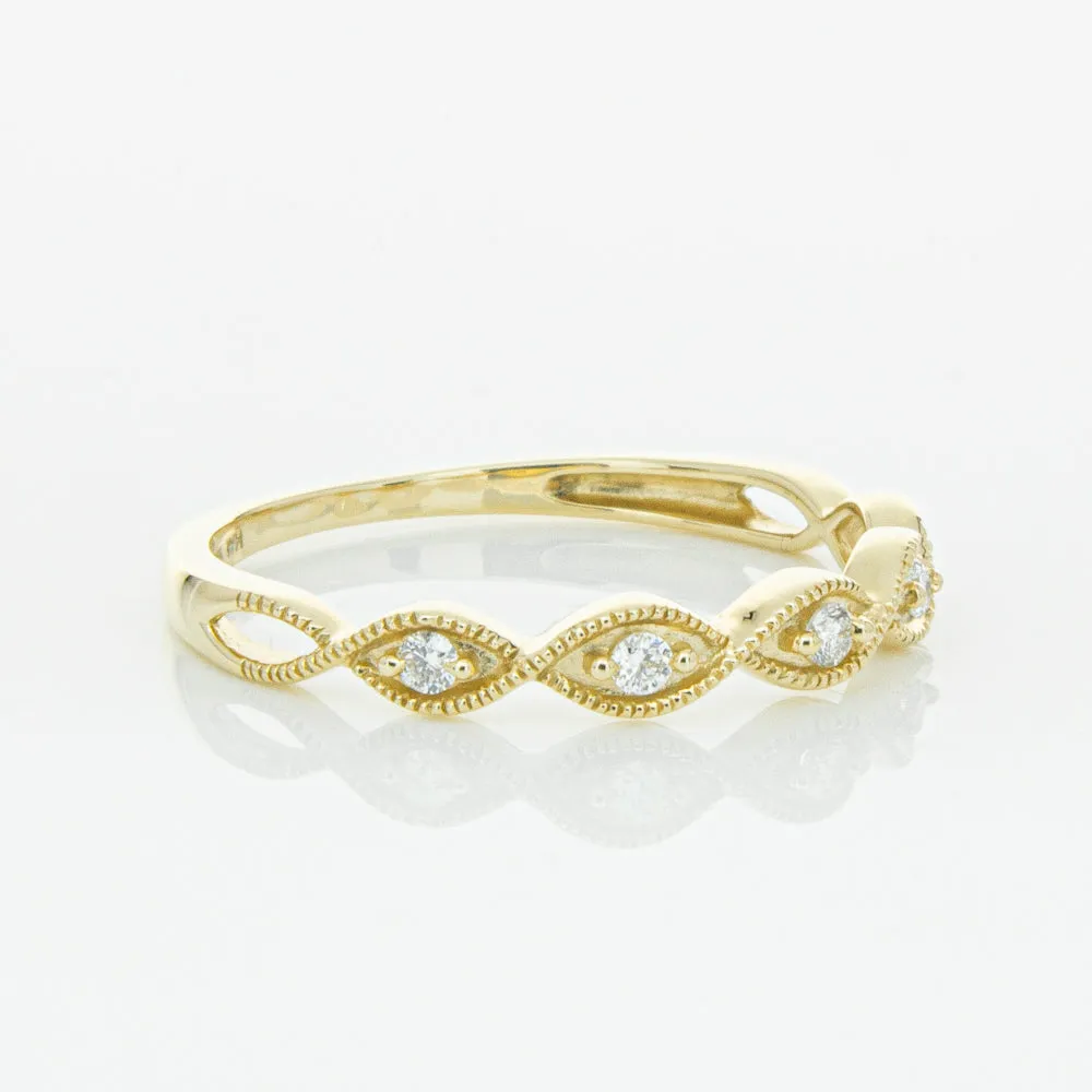 14ct Yellow Gold Diamond Rapunzel Band