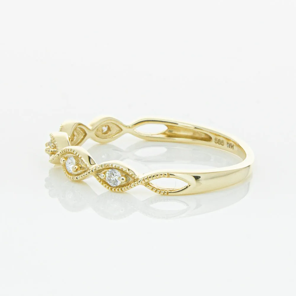 14ct Yellow Gold Diamond Rapunzel Band