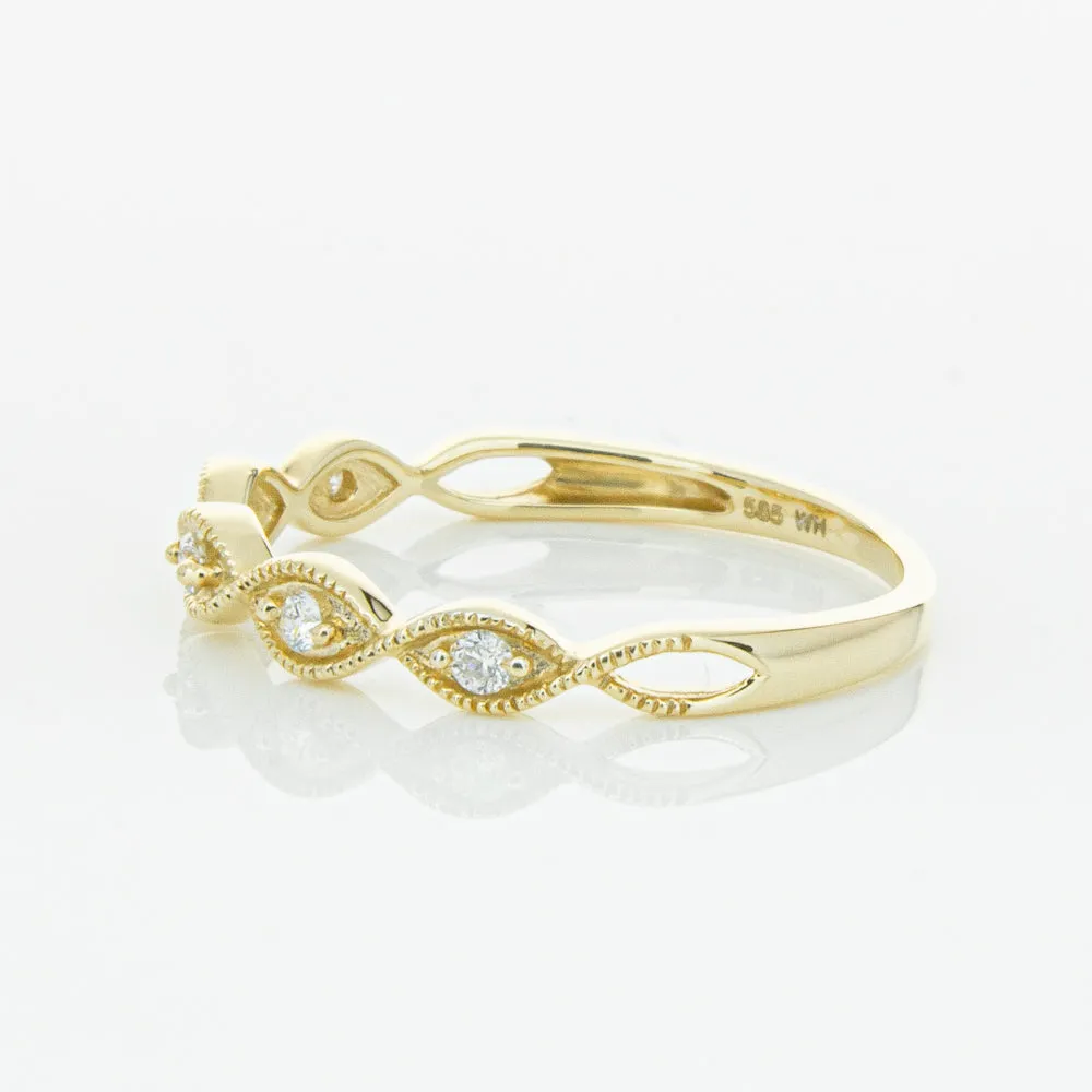 14ct Yellow Gold Diamond Rapunzel Band