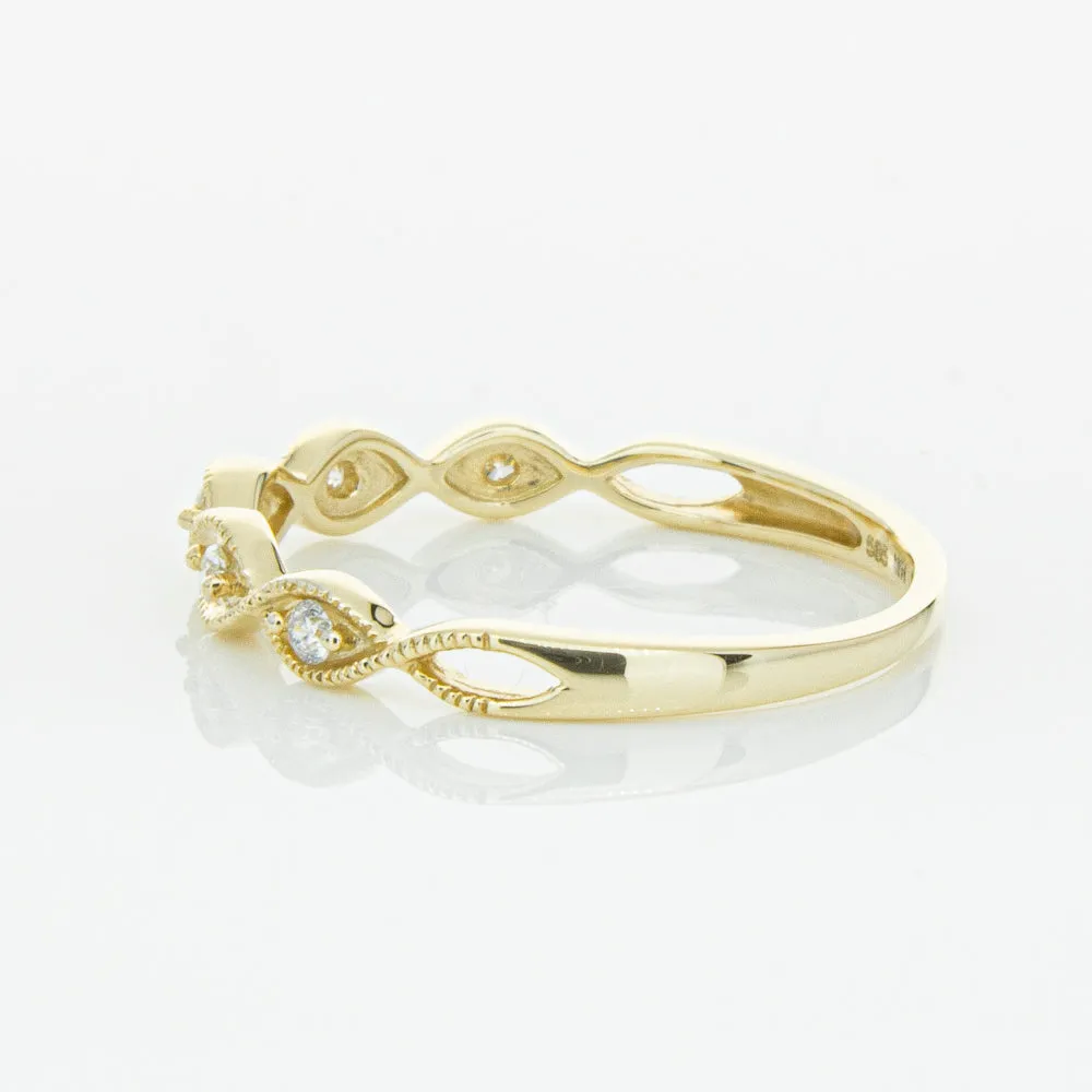 14ct Yellow Gold Diamond Rapunzel Band