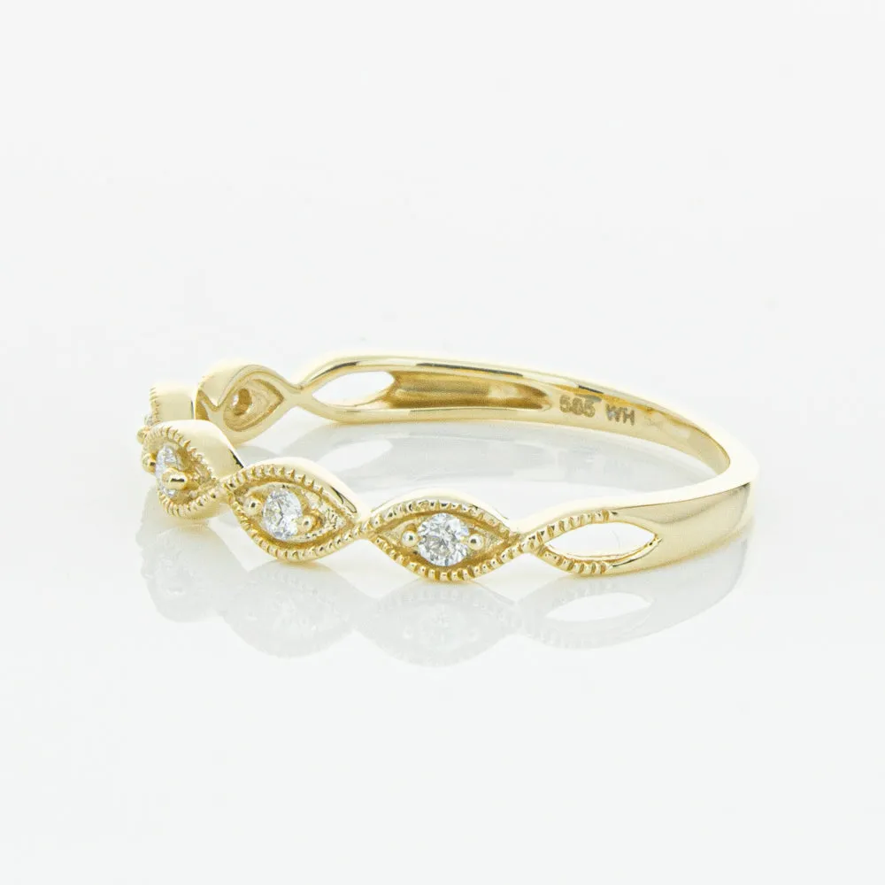14ct Yellow Gold Diamond Rapunzel Band