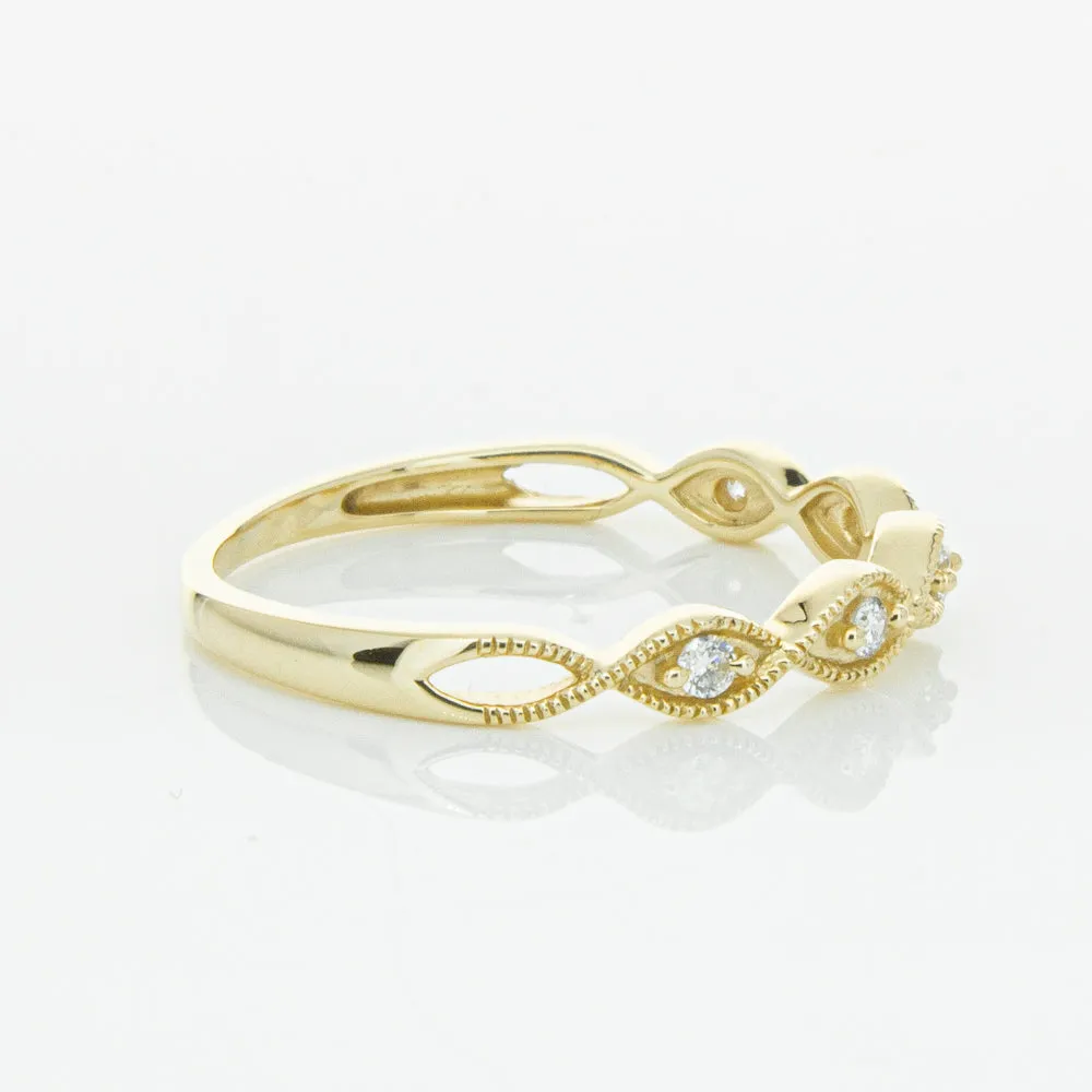 14ct Yellow Gold Diamond Rapunzel Band