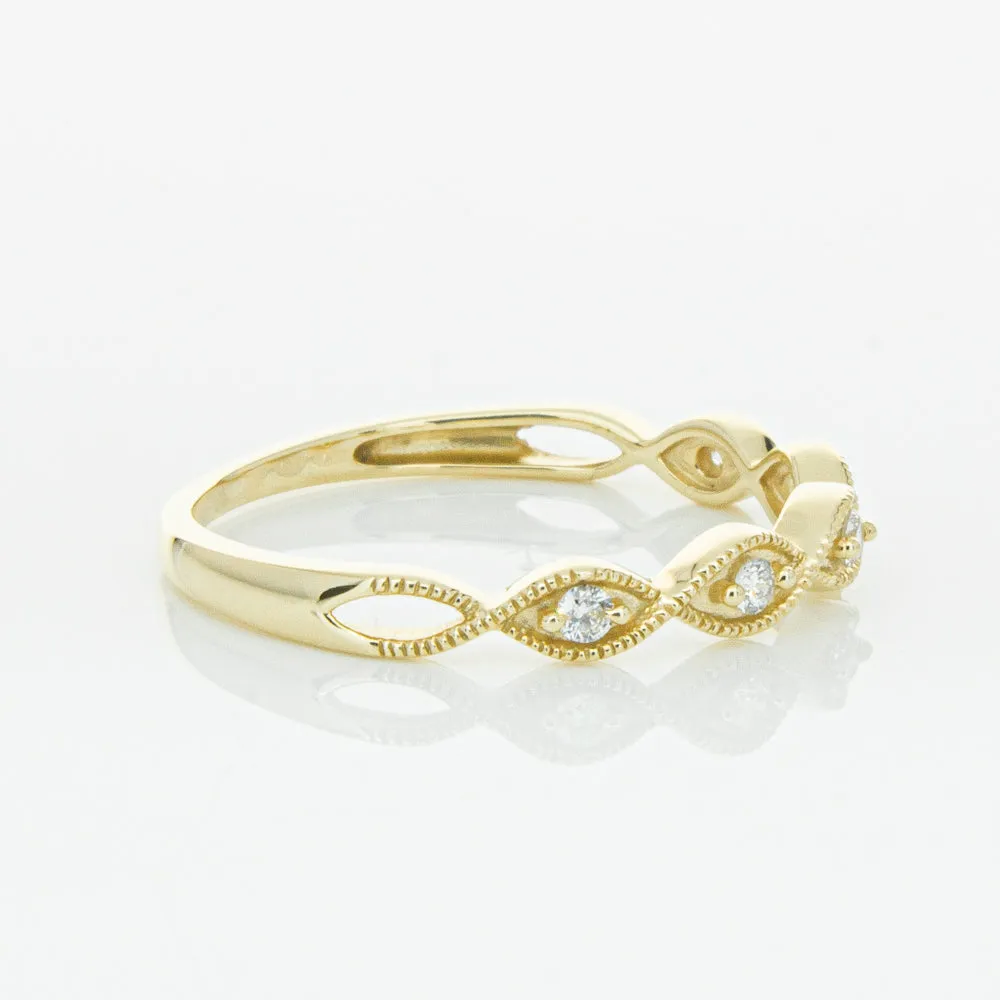 14ct Yellow Gold Diamond Rapunzel Band
