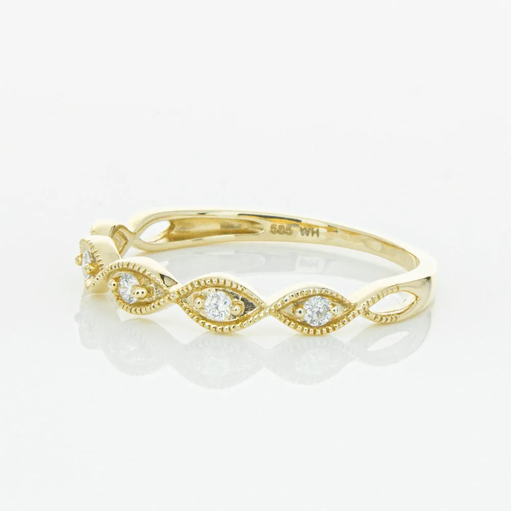 14ct Yellow Gold Diamond Rapunzel Band