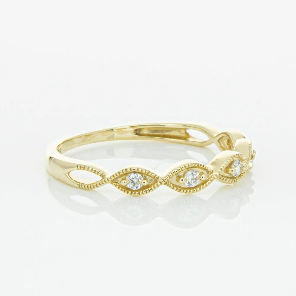 14ct Yellow Gold Diamond Rapunzel Band