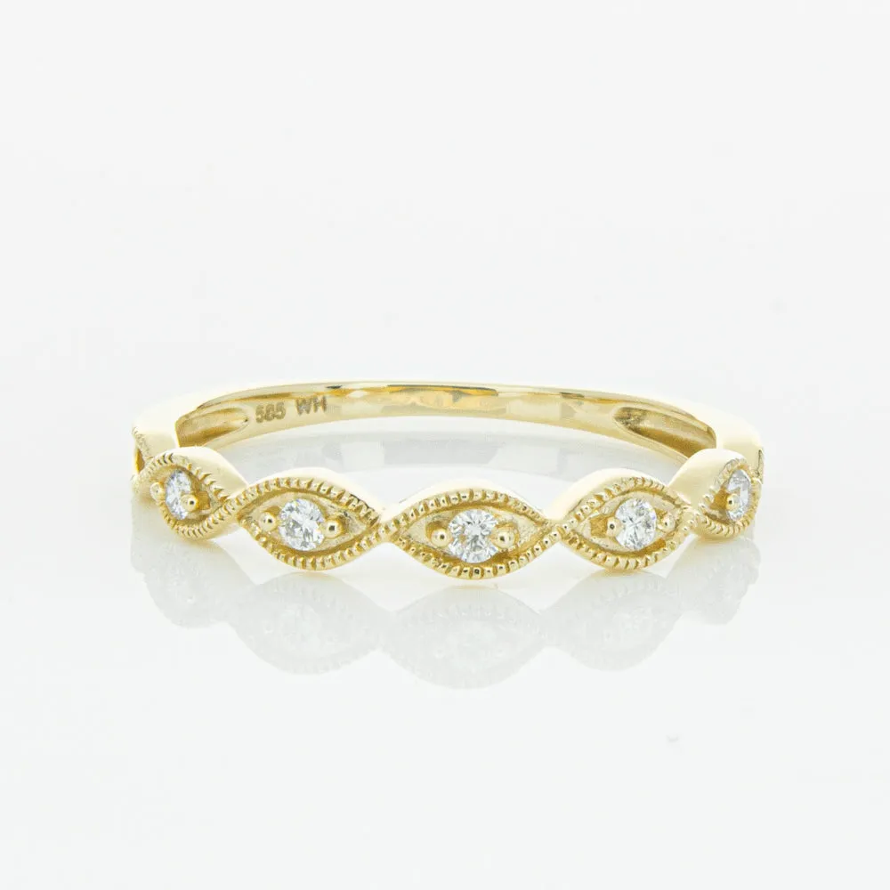 14ct Yellow Gold Diamond Rapunzel Band