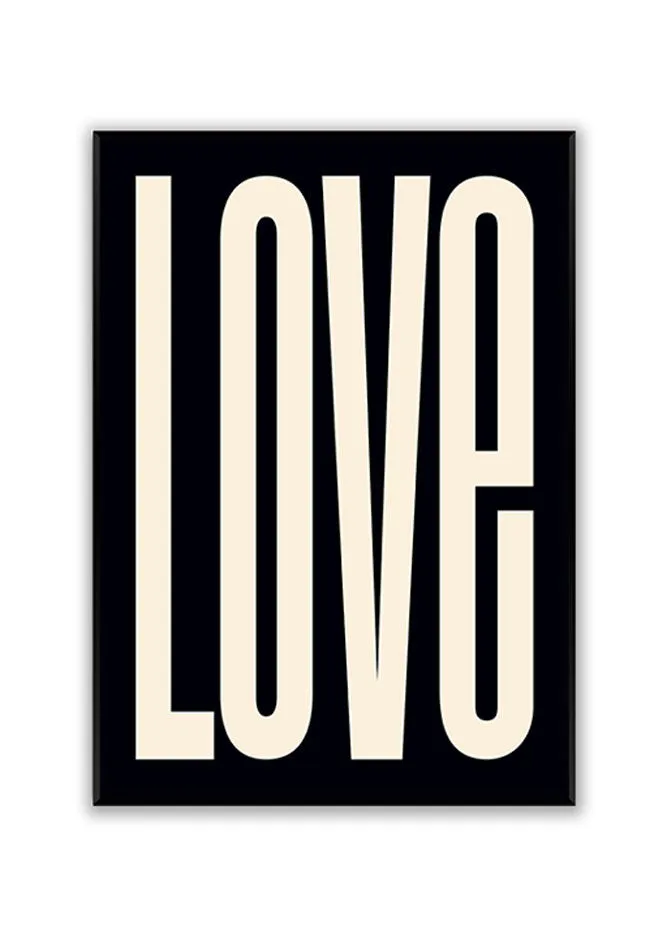 Black & Cream Love Art Print