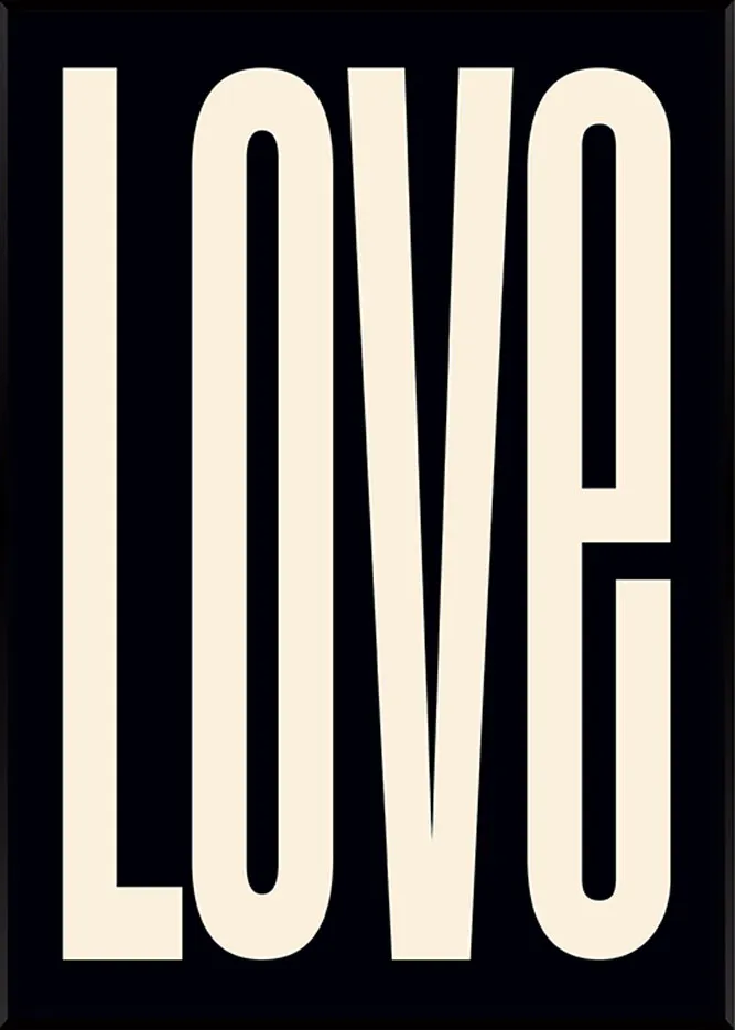 Black & Cream Love Art Print