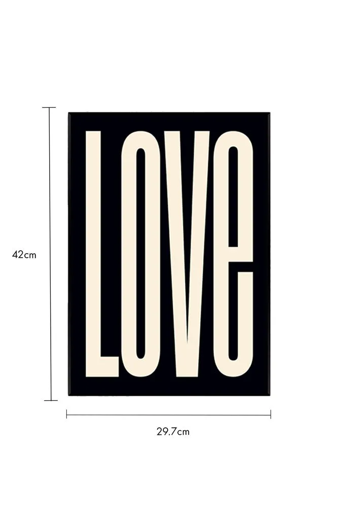 Black & Cream Love Art Print