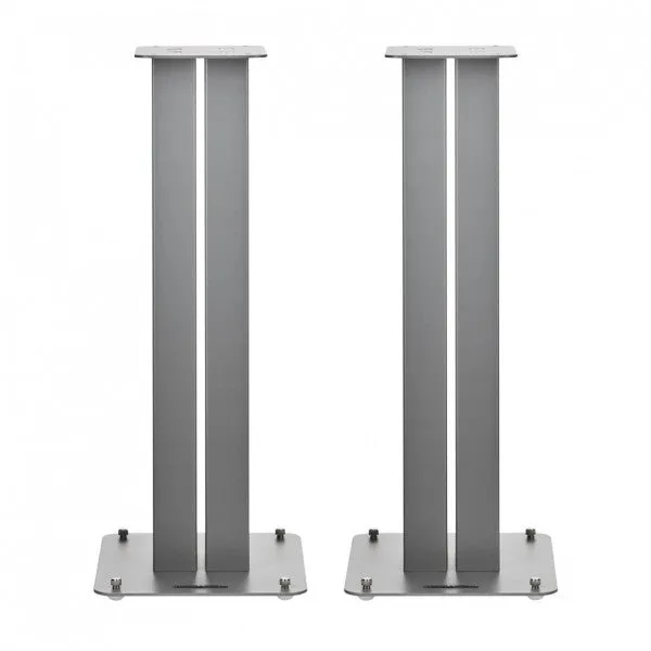 Bowers & Wilkins 606 S3 Bookshelf Speakers White with FS-600 S3 Silver Stands