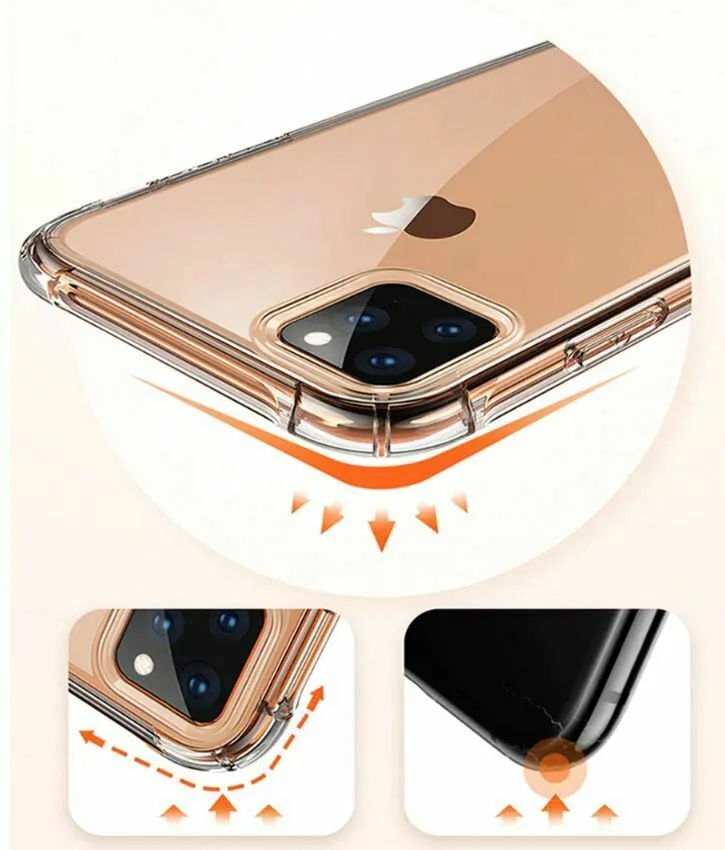 CLEAR Case For iPhone 11 Pro Max Max XR X XS Max Cover Silicone Shockproof TOUGH