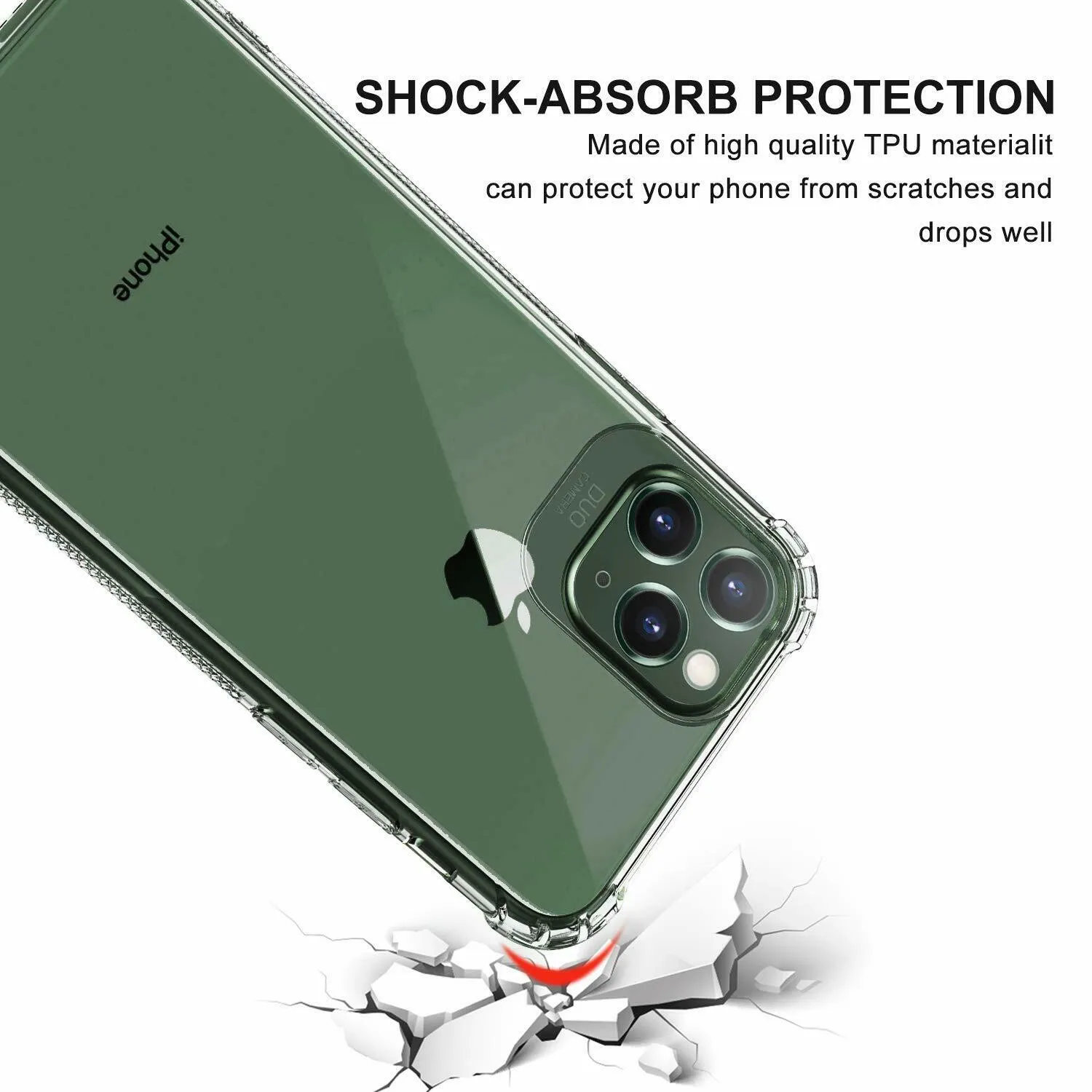 CLEAR Case For iPhone 11 Pro Max Max XR X XS Max Cover Silicone Shockproof TOUGH