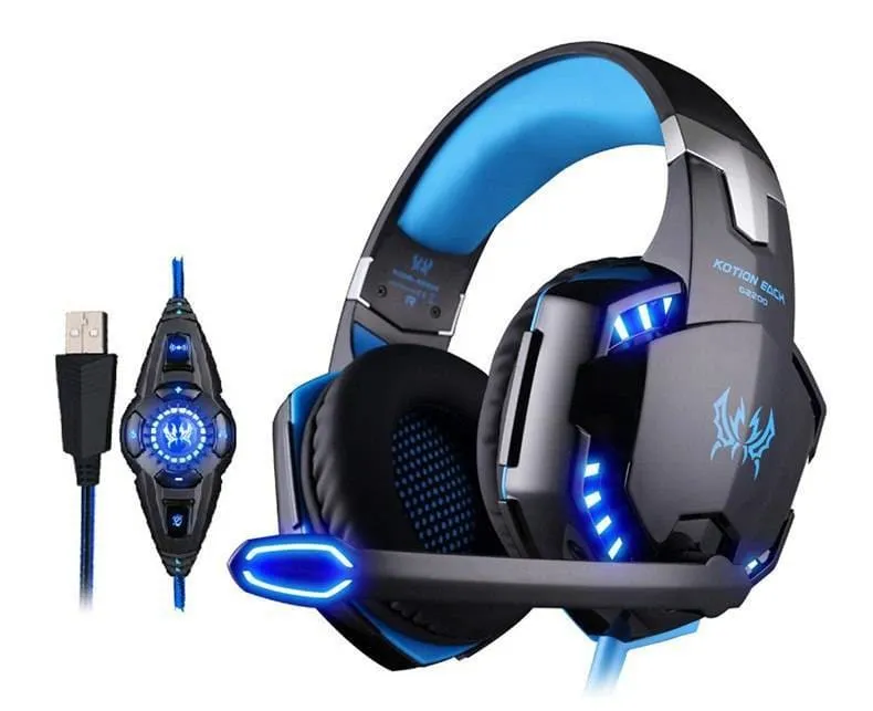 Futuristic Design Vibrating LED Gaming Headset