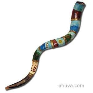 Hand Painted Shofar - "Six days of creation"