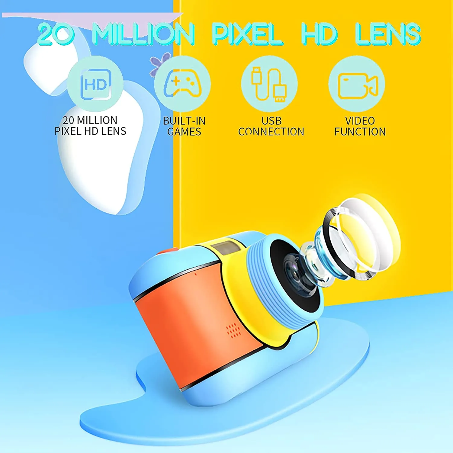 Kids Camera Toy Kids Digital Camera1080P HD Camera for Kids Camera for Boys Girls Christmas Children's Day