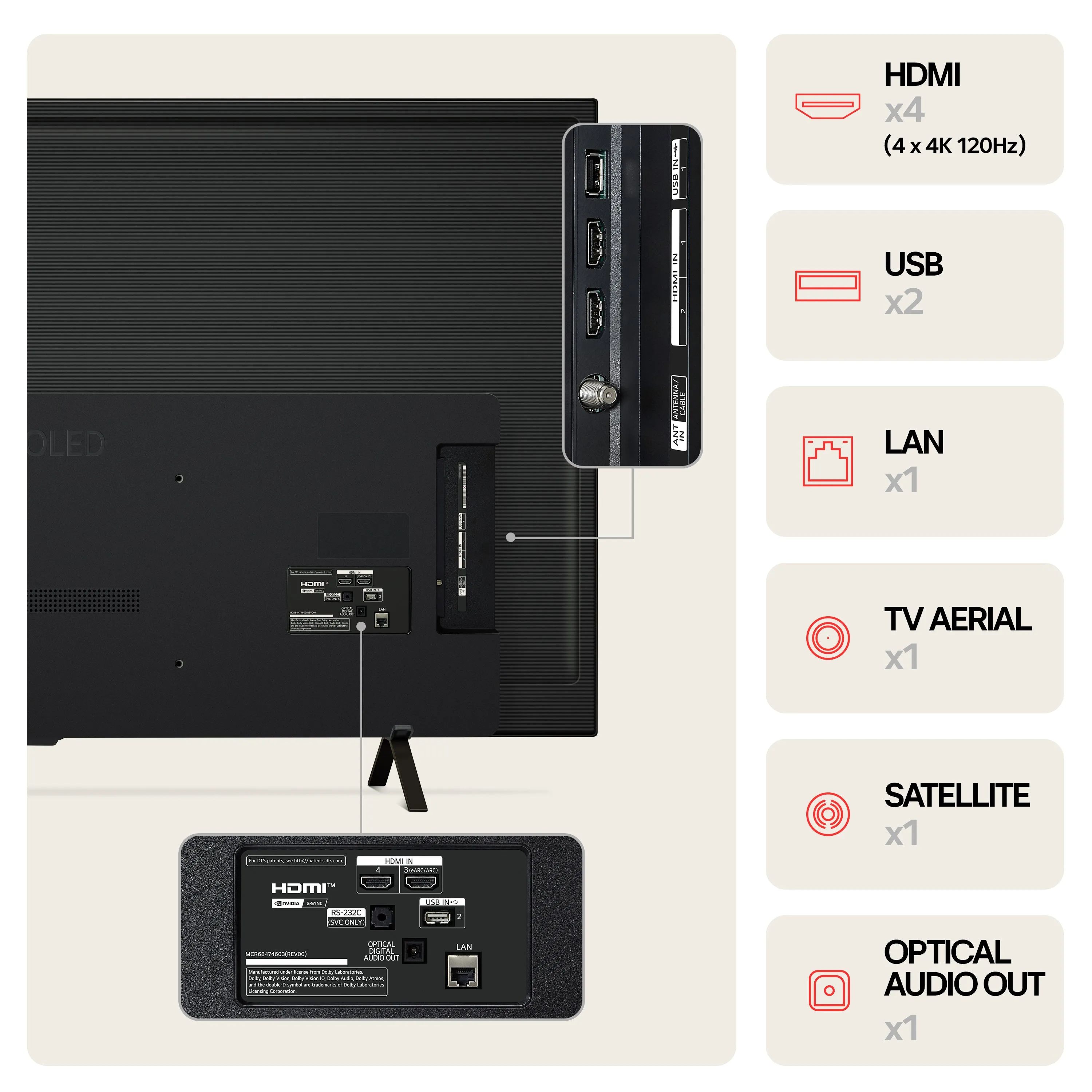 LG OLED65B46LA 65 Inch B4 4K Ultra HD HDR OLED Smart TV 2024