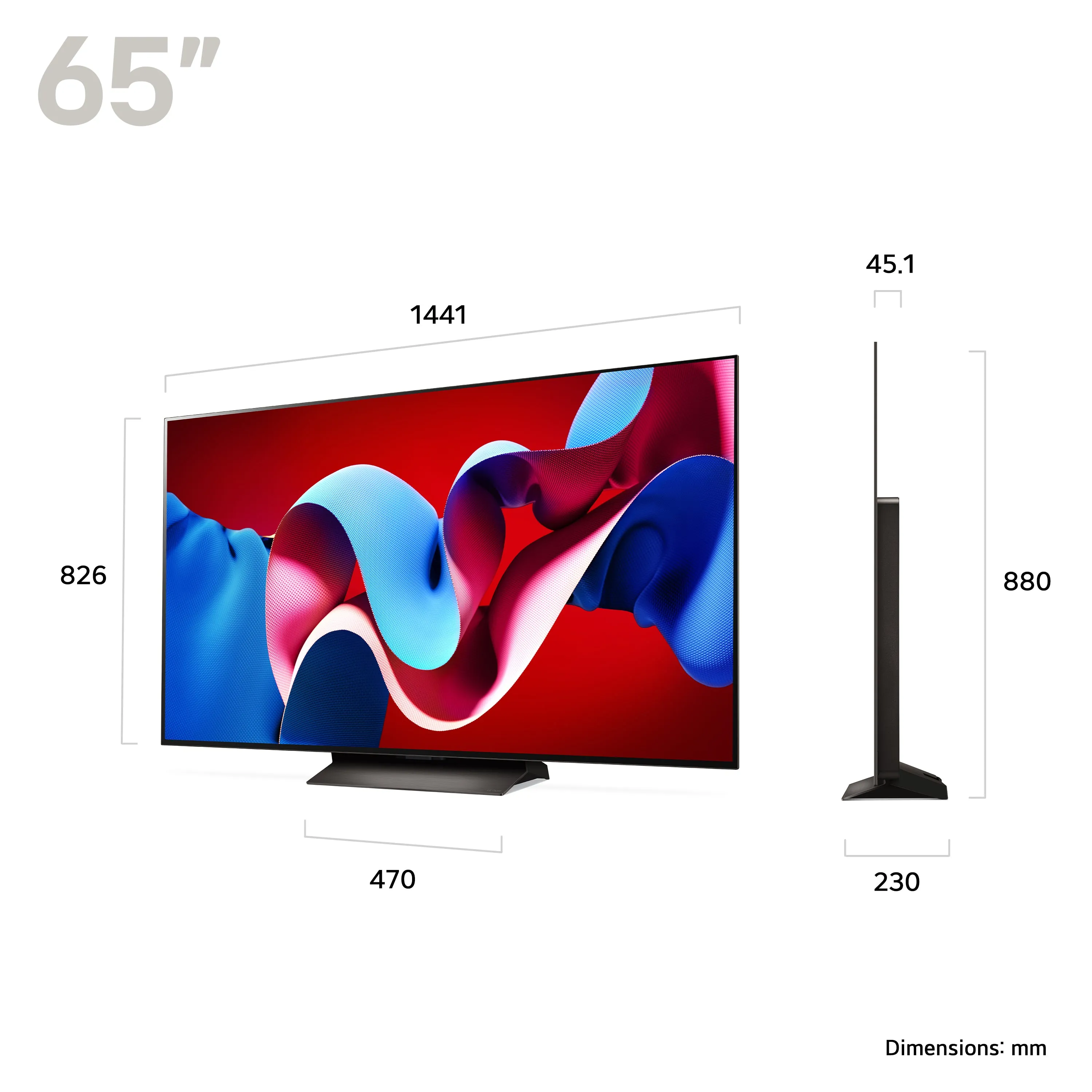 LG OLED65C46LA 65 Inch C4 4K Ultra HD HDR OLED evo Smart TV 2024
