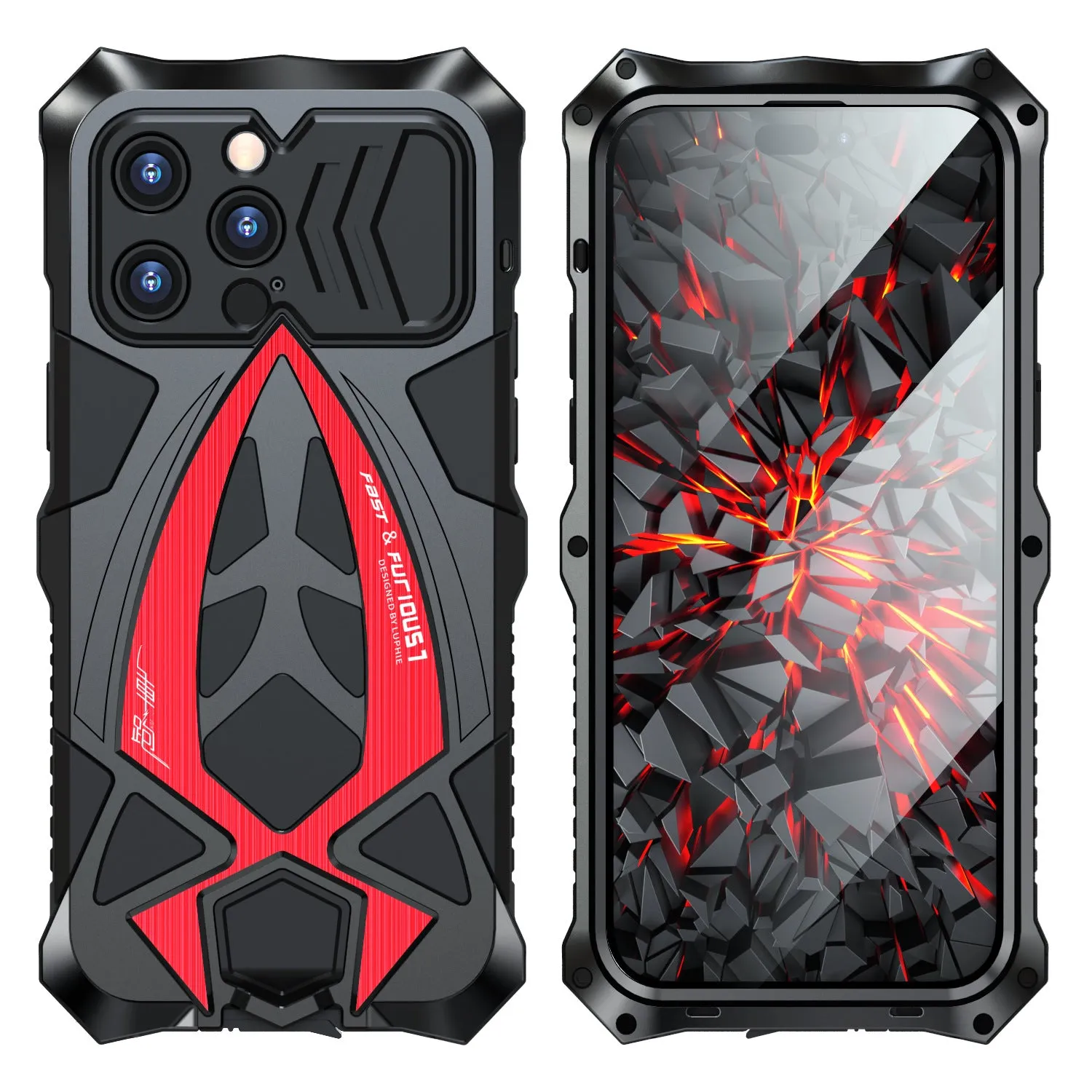 Luphie Roadster Sports Car Water-resistant Shockproof Heavy Duty Metal Case Cover