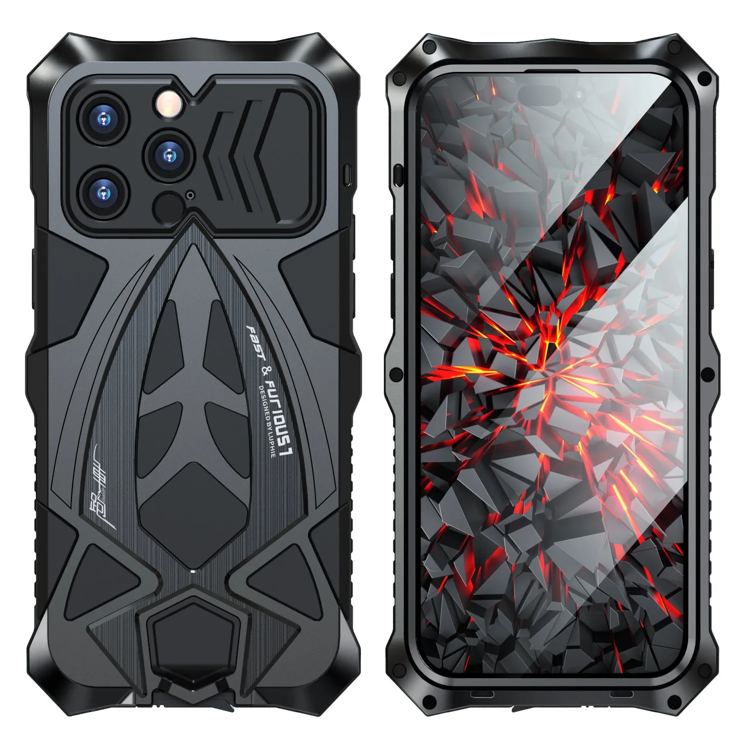 Luphie Roadster Sports Car Water-resistant Shockproof Heavy Duty Metal Case Cover
