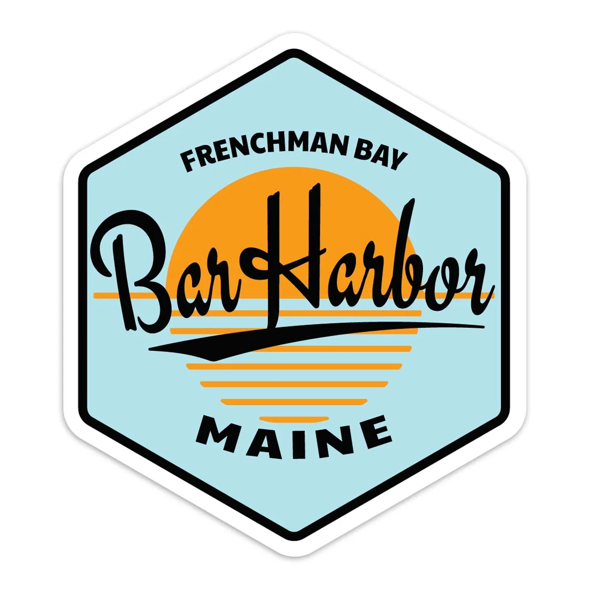 Maine Ocean Sunset Die Cut Vinyl Sticker