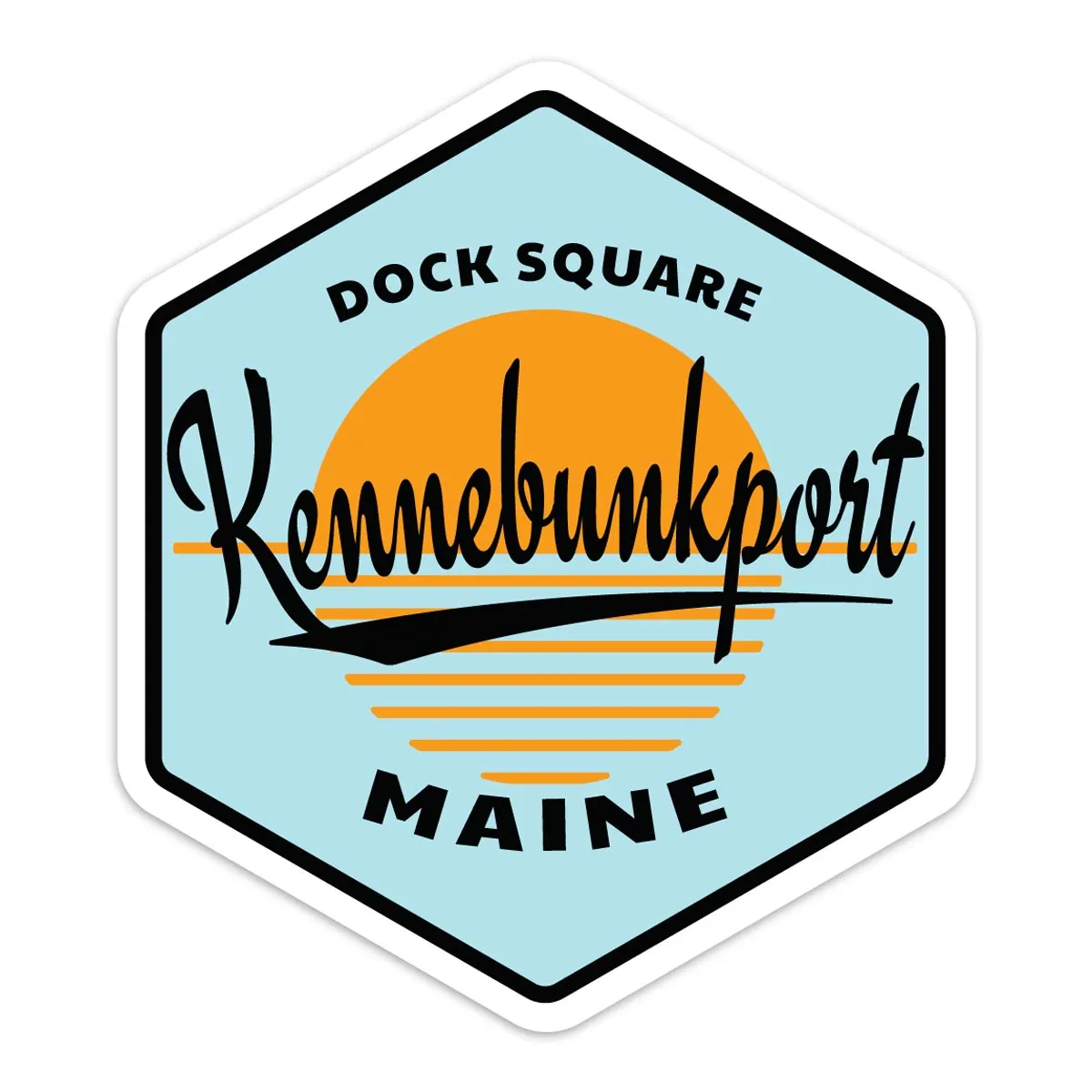 Maine Ocean Sunset Die Cut Vinyl Sticker