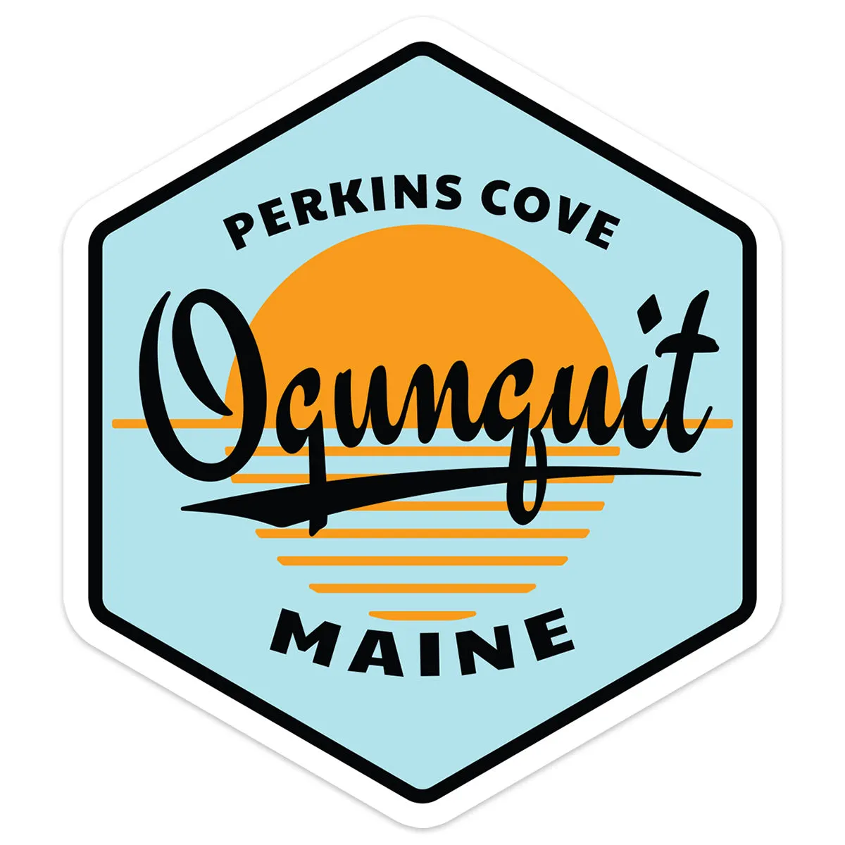 Maine Ocean Sunset Die Cut Vinyl Sticker