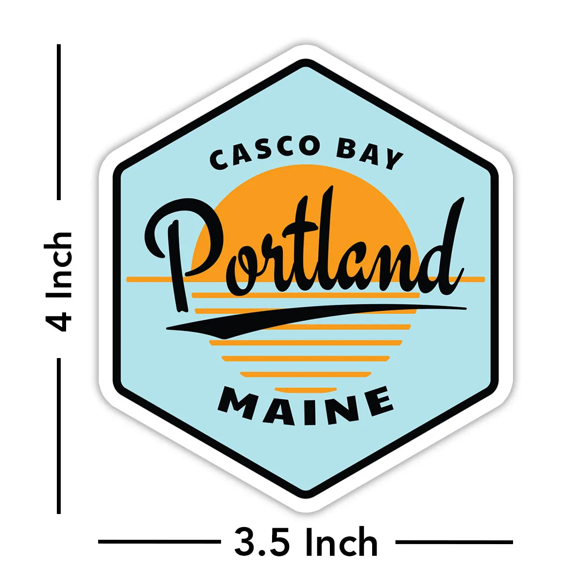 Maine Ocean Sunset Die Cut Vinyl Sticker