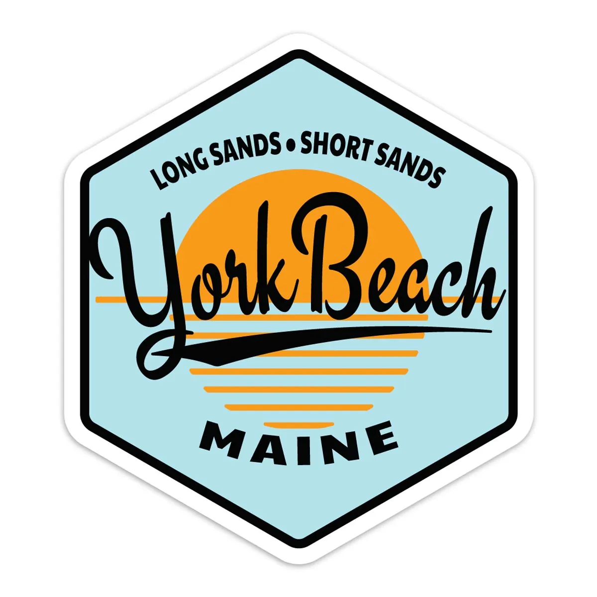 Maine Ocean Sunset Die Cut Vinyl Sticker