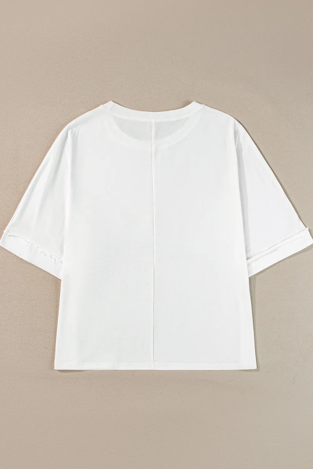 MAMA Chenille Patched Crew Neck T Shirt
